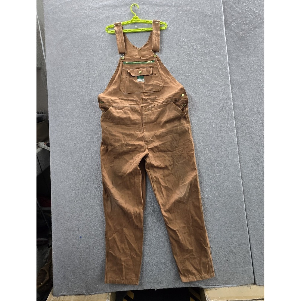Liberty Men Overalls 42X32 Brown Duck Canvas Workwear Bib READ